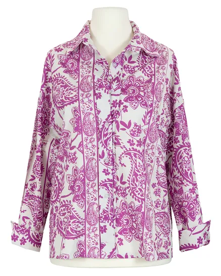 Bluse mit floralem Muster in beere von Made in Italy