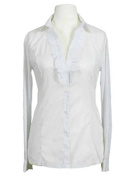 Bluse mit R�schen in wei� von Moda & Moda