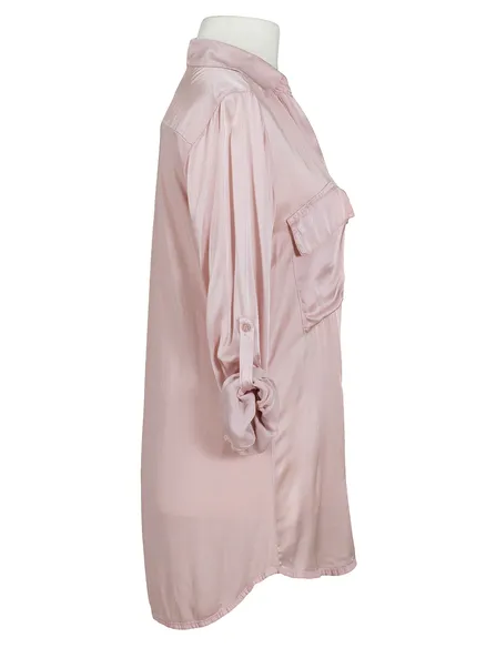 Bluse Satin in rosa von Made in Italy