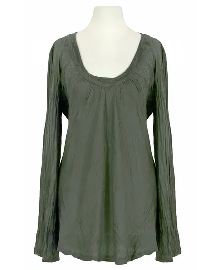 Bluse mit Seide in khaki von Made in Italy