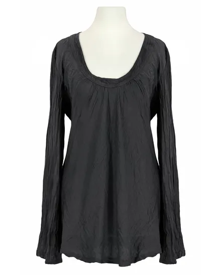 Bluse mit Seide in schwarz von Made in Italy