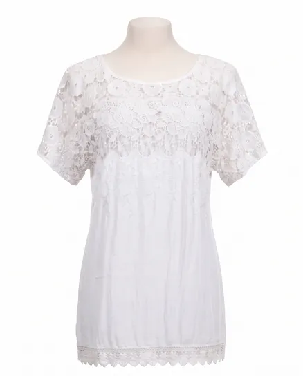 Bluse mit Seide 2-tlg. in wei� von XUNA