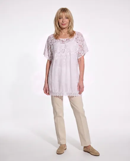 Bluse mit Seide 2-tlg. in wei� von XUNA