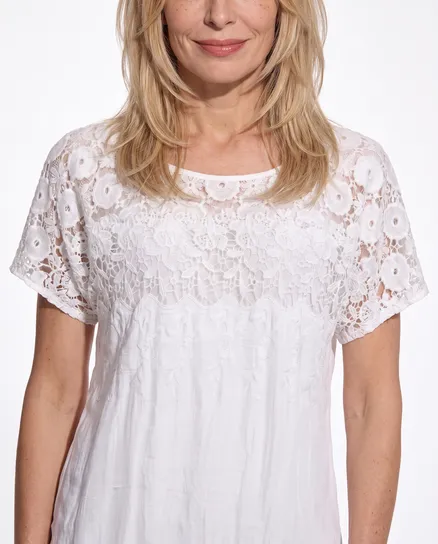 Bluse mit Seide 2-tlg. in wei� von XUNA