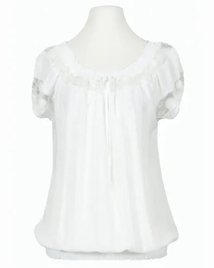 Bluse mit Spitze in wei� von fashion made in italy
