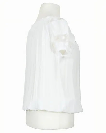 Bluse mit Spitze in wei� von fashion made in italy