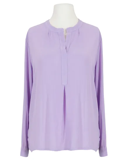 Bluse mit Stehkragen in helllila von Made in Italy