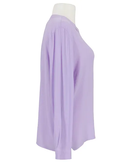 Bluse mit Stehkragen in helllila von Made in Italy