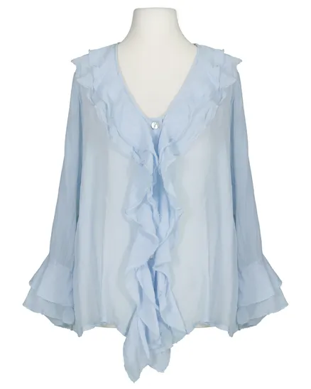 Bluse mit Volant in hellblau von Selected Touch