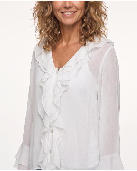 Bluse mit Volant in wei� von Selected Touch