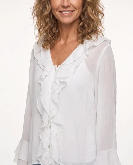 Bluse mit Volant in wei� von Selected Touch