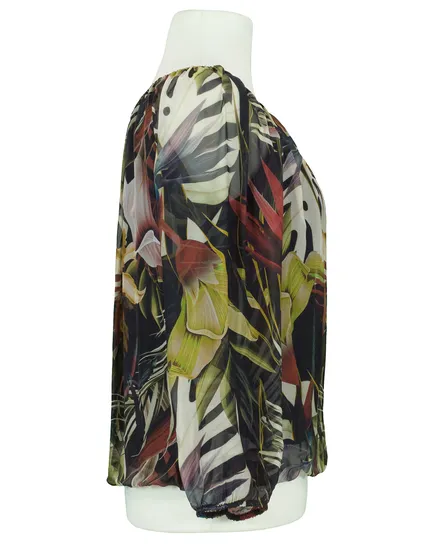 Bluse Print mit Seide in schwarz von Made in Italy