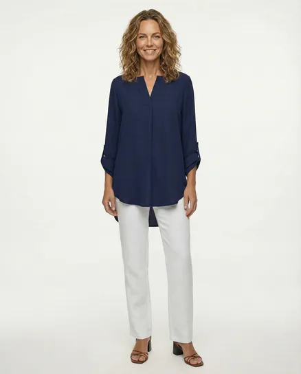 Bluse Tunikastil in blau von Diana