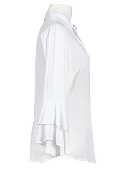 Bluse Volantarm in wei� von RESTART