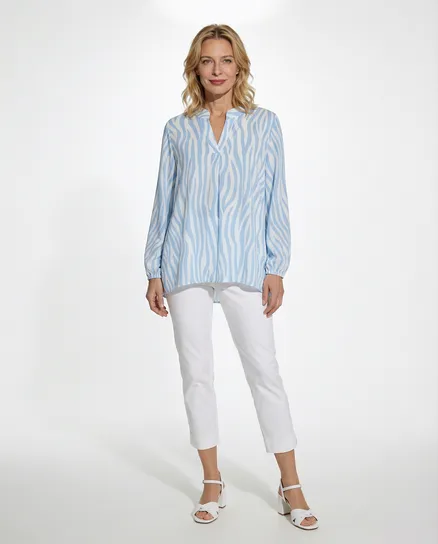 Bluse Zebra Print in hellblau von Selected Touch