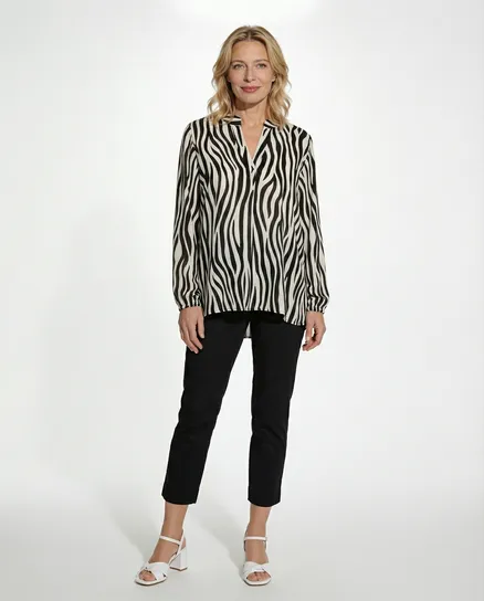 Bluse Zebra Print in schwarz von Selected Touch