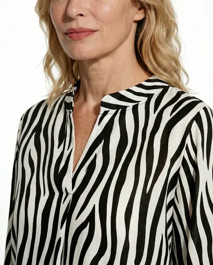 Bluse Zebra Print in schwarz von Selected Touch