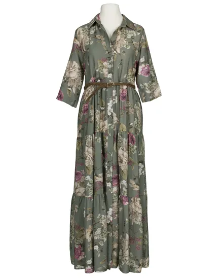 Blusenkleid Floral in khaki von Made in Italy