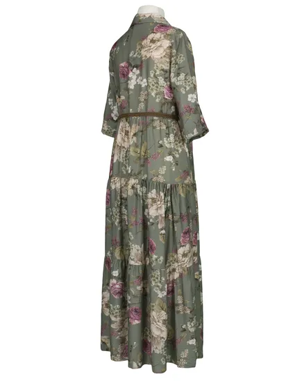 Blusenkleid Floral in khaki von Made in Italy