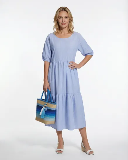 Blusenkleid gestreift in blau von fashion made in italy