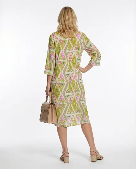 Blusenkleid Print in anis von H. Trend