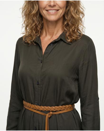 Blusenkleid Satin in braun von Moda Italia
