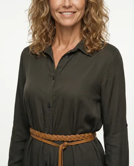 Blusenkleid Satin in braun von Moda Italia