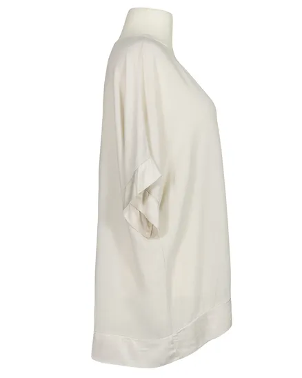 Blusenshirt aus Georgette in beige von Made in Italy