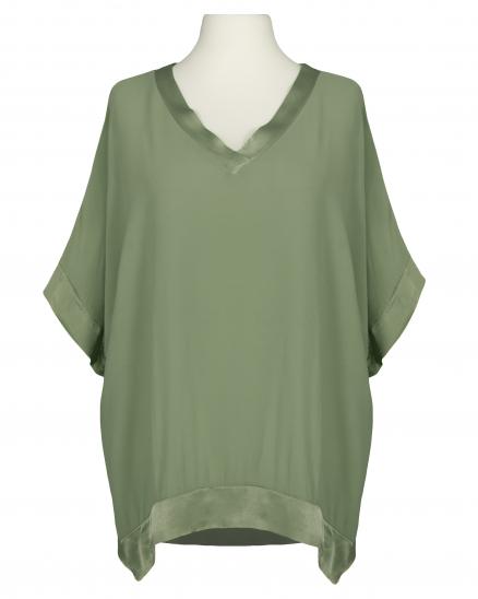 Blusenshirt aus Georgette in khaki von Made in Italy