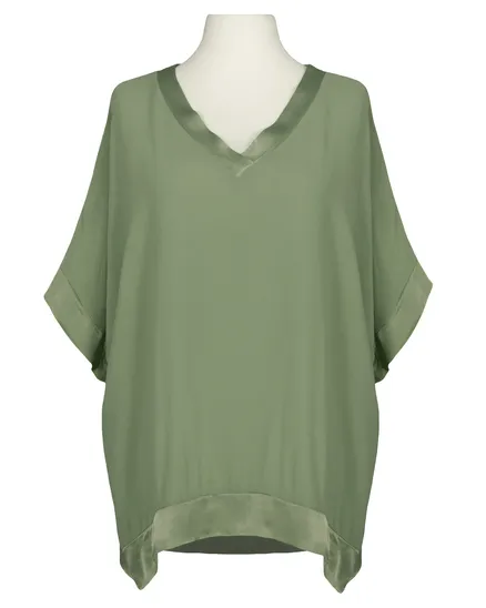 Blusenshirt aus Georgette in khaki von Made in Italy