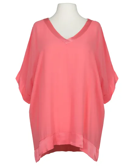 Blusenshirt aus Georgette in koralle von Made in Italy