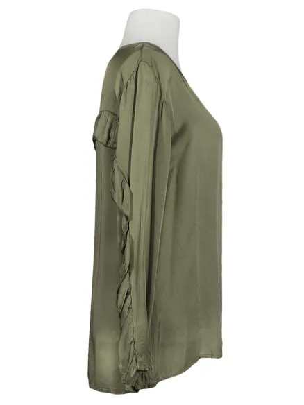 Blusenshirt aus Satin in khaki von Zoe