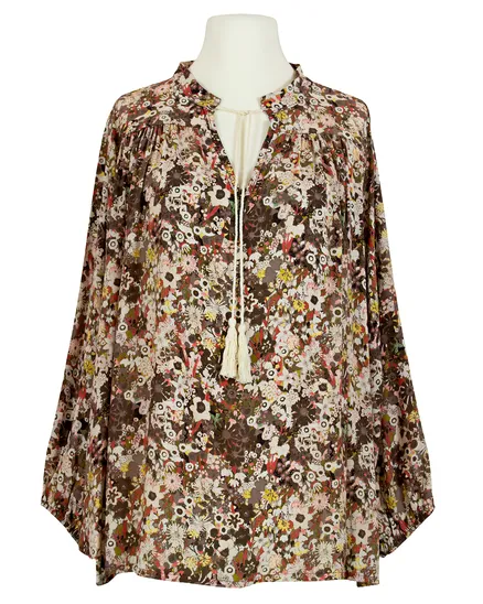 Blusenshirt Floral in braun von New Collection