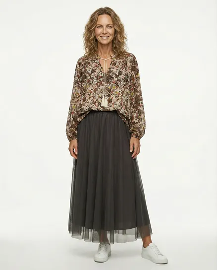 Blusenshirt Floral in braun von New Collection