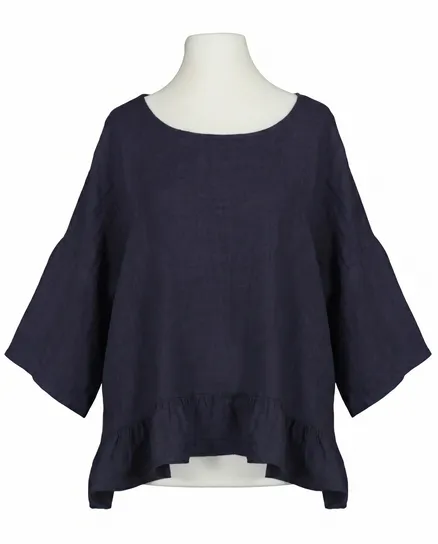 Blusenshirt Leinen in blau von Puro Lino