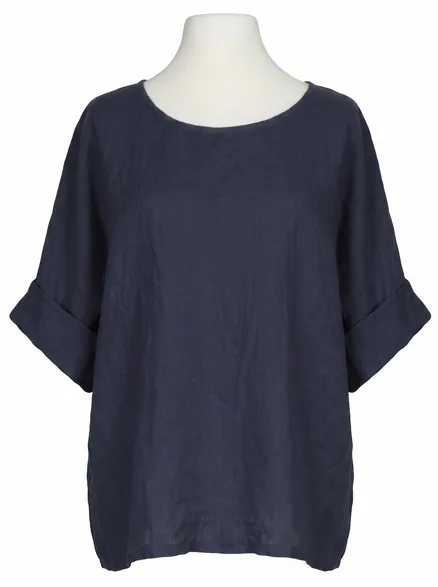 Blusenshirt Leinen in blau von Puro Lino