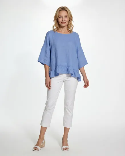 Blusenshirt Leinen in hellblau von Puro Lino