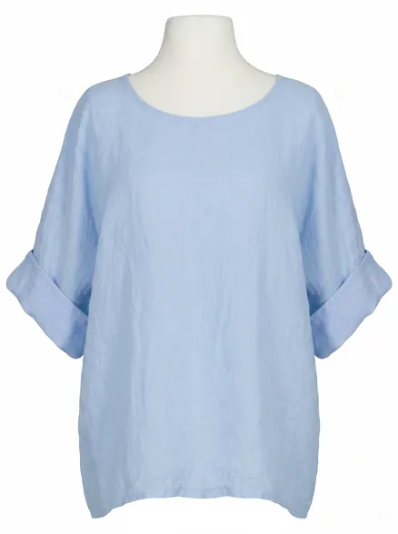 Blusenshirt Leinen in hellblau von Puro Lino