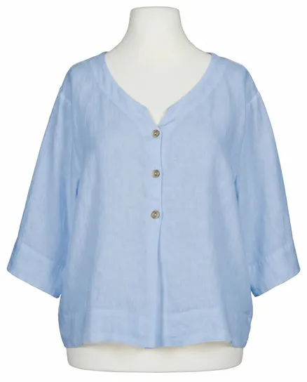 Blusenshirt Leinen in hellblau von Puro Lino