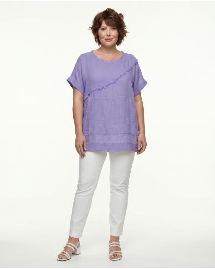 Blusenshirt Leinen in lila von Made in Italy