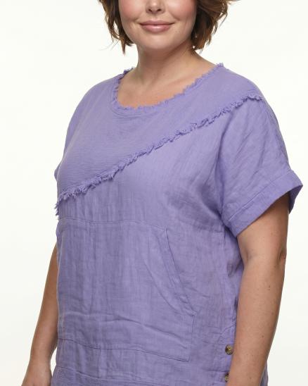 Blusenshirt Leinen in lila von Made in Italy