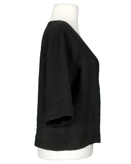 Blusenshirt Leinen in schwarz von Made in Italy