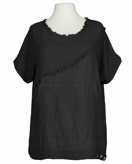 Blusenshirt Leinen in schwarz von Made in Italy