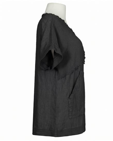 Blusenshirt Leinen in schwarz von Made in Italy