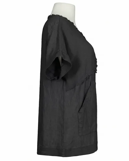 Blusenshirt Leinen in schwarz von Made in Italy