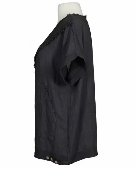 Blusenshirt Leinen in schwarz von Made in Italy