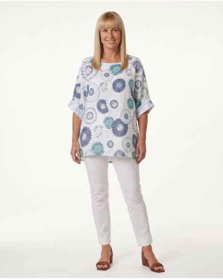 Blusenshirt Leinen in wei� von Puro Lino