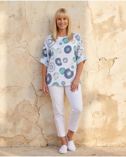 Blusenshirt Leinen in wei� von Puro Lino