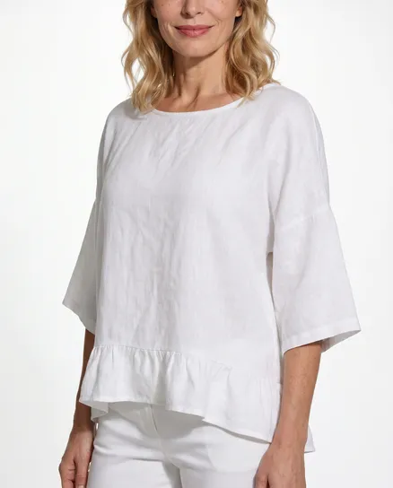 Blusenshirt Leinen in wei� von Puro Lino