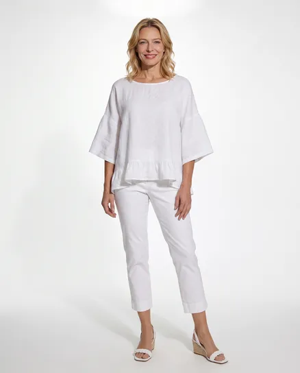 Blusenshirt Leinen in wei� von Puro Lino